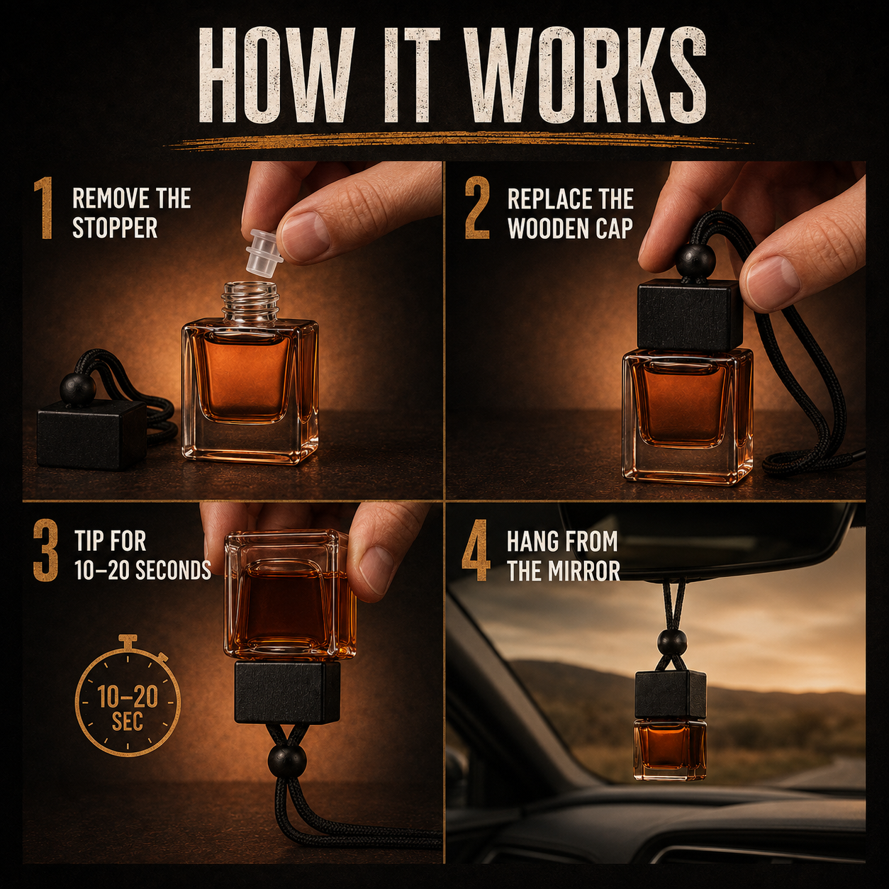 How to use your Bro Candle car diffuser in four steps